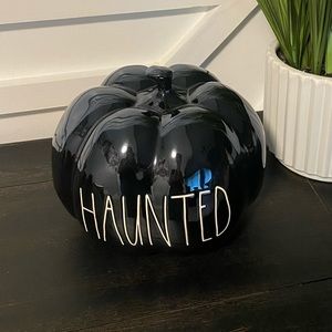 Rae Dunn “Haunted” black iridescent Pumpkin